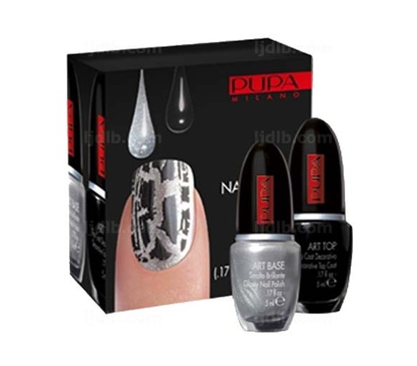 Nail Art Kit Argent et Noir Pupa - Kit 2 flacons