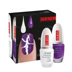 Nail Art Kit Blanc et Violet Pop Pupa Edition Limitée - Kit 2 flacons