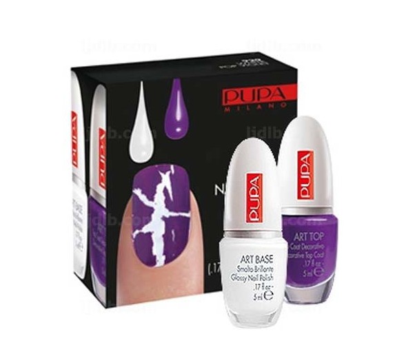 Nail Art Kit Blanc et Violet Pop Pupa Edition Limitée - Kit 2 flacons